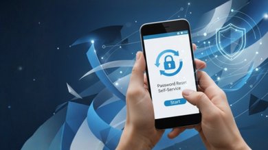Foto mit Smartphone und Passwort Symbol - KI-generiert