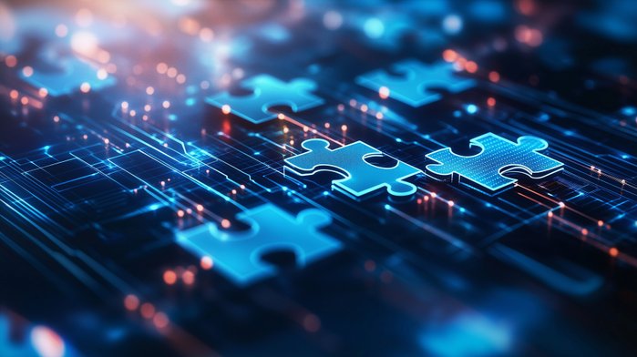Grafik Business Dashboard mit Puzzleteilen