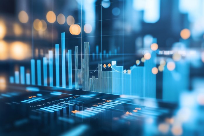Foto Finanzmanagement mit Balkendiagrammen