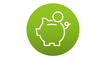 Wirtschaftlich Icon Sparschwein als Symbol für Wirtschaftlichkeit