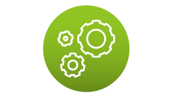 Prozessautomatisierung Icon Zahnräder als Symbol für Automation