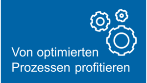 Zahnräder als Symbol für die Vorteile optimierter Prozesse in Unternehmen.