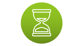 Schnelle Entwicklung Icon Sanduhr als Symbol für schnelle App-Entwicklungen