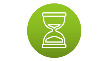 Daten in Echtzeit Icon Sanduhr als Symbol für Echtzeitdaten