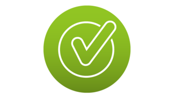 Fehlerreduktion Icon Haken als Symbol für Fehlerreduktion