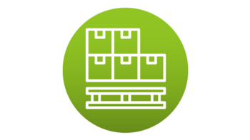 Lager und Logistik Icon Lagerpalette als Symbole für Lager und Logistik